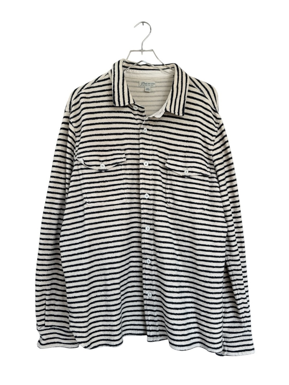 J.Crew Knit Goods Striped Terry Cloth Shirt Jacket - XXL